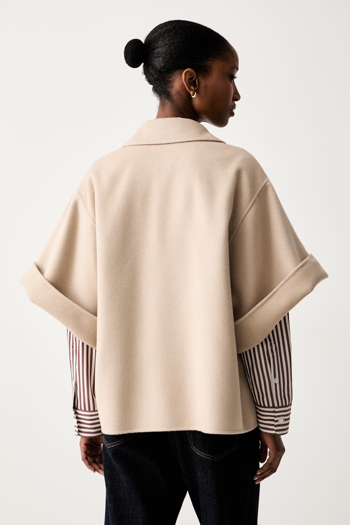 Odzież Weekend Max Mara krótki płaszcz damski wełniany WKDNEO 2625086031600 beżowy