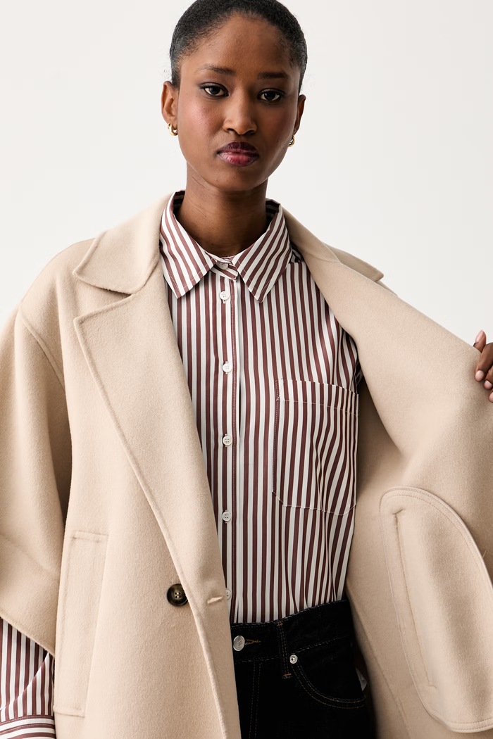 Weekend Max Mara krótki płaszcz damski wełniany WKDNEO beżowy 2625086031600