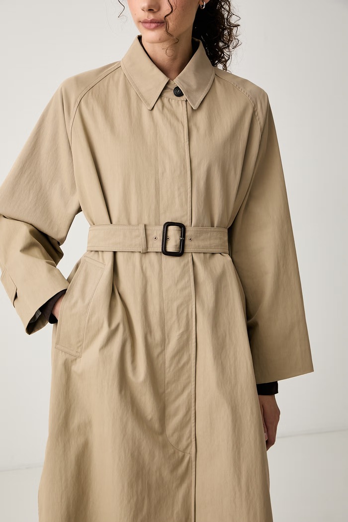 Trencz damski z bawełną WKDANGUS Weekend Max Mara 2625026041600 beżowy
