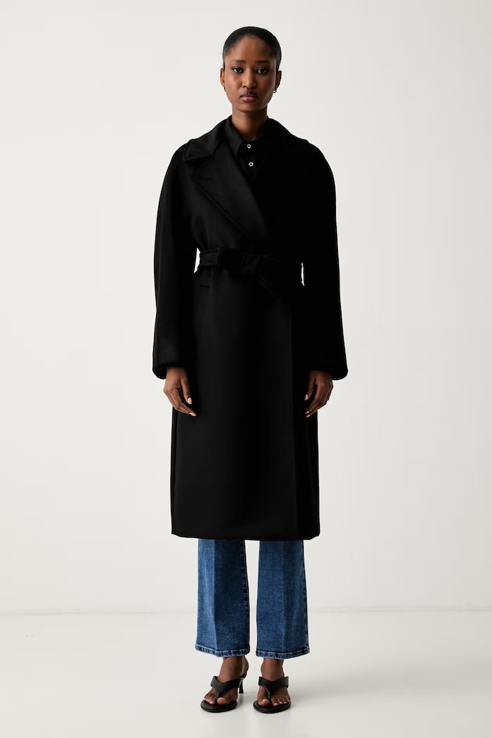 Weekend Max Mara płaszcz damski wełniany WKDRESINA czarny 2625016021600