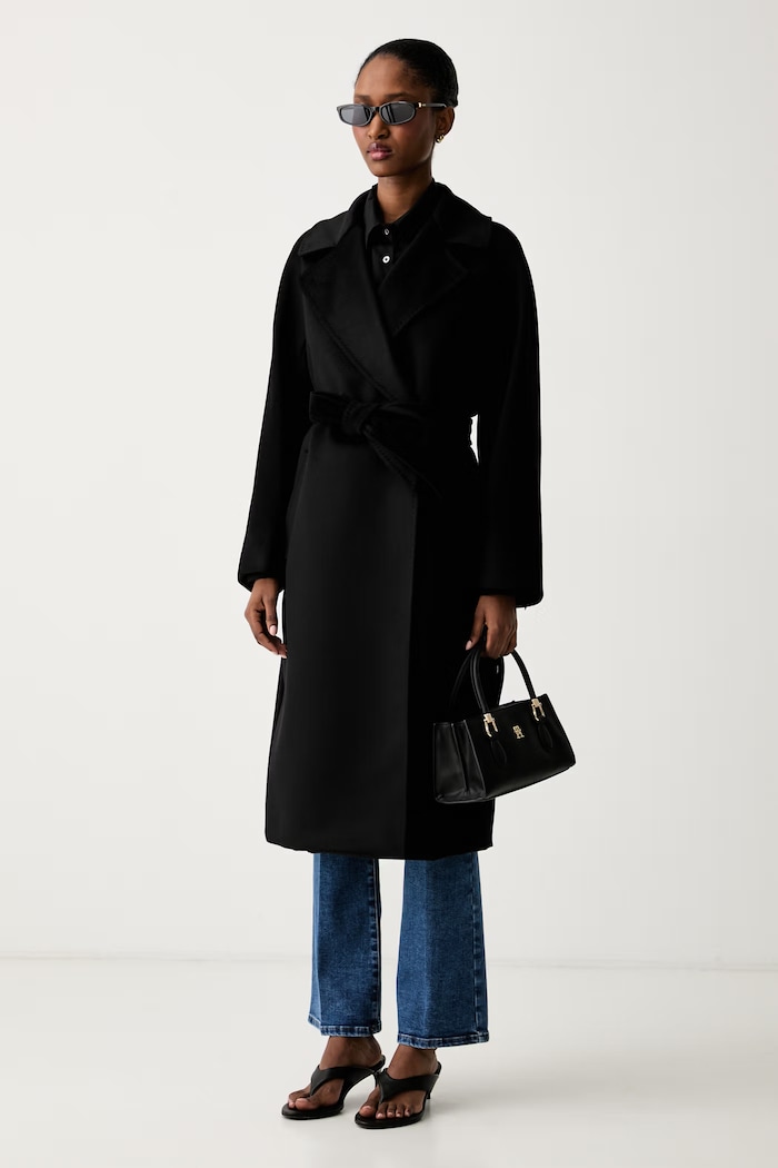 Weekend Max Mara płaszcz damski wełniany WKDRESINA 2625016021600 czarny AW26