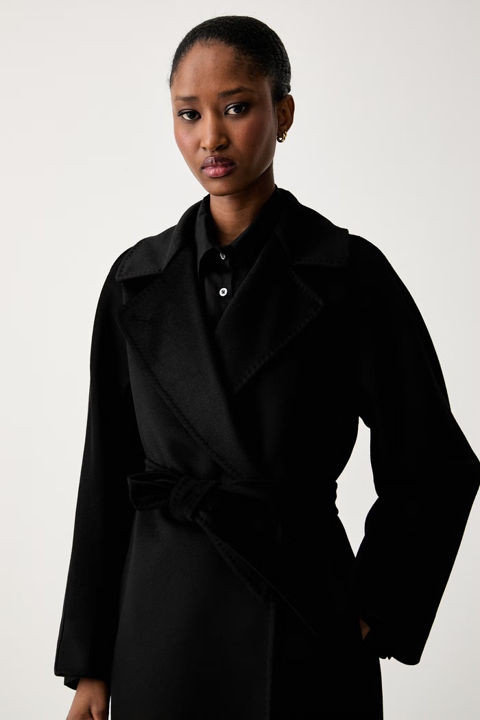 Weekend Max Mara płaszcz damski wełniany WKDRESINA czarny 2625016021600