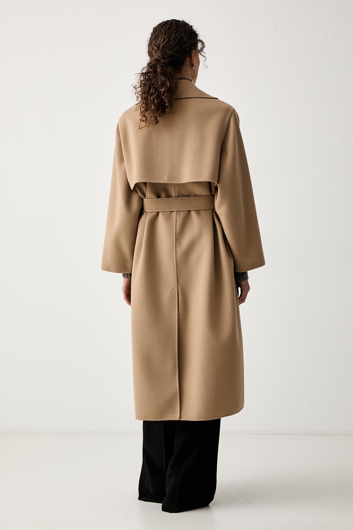Odzież Weekend Max Mara Płaszcz damski wełniany WKDOPEROSO 2625016011600 beżowy