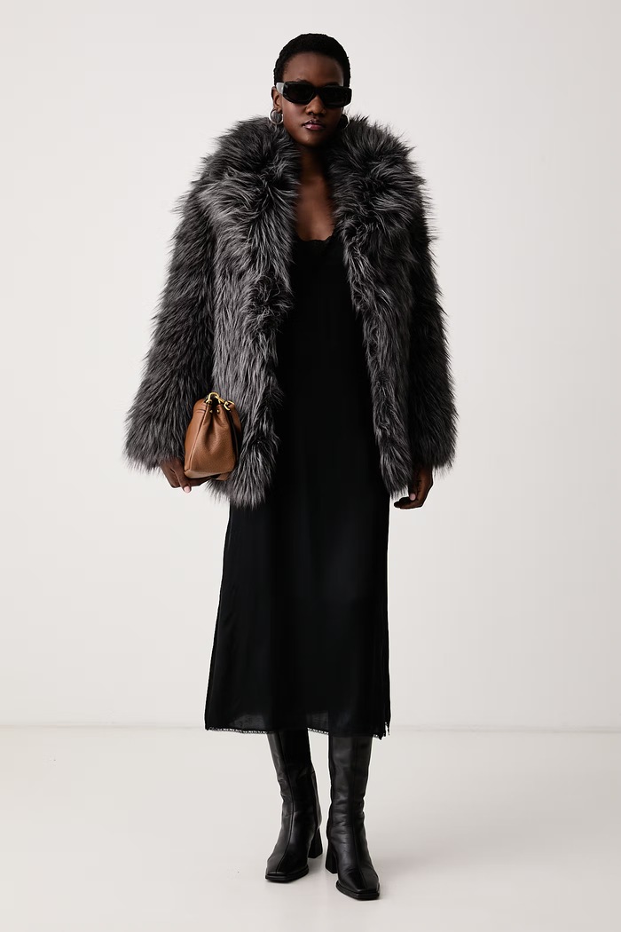 Zadig&Voltaire Kratki kaput za žene FAUNE WWCO01267 siva AW26