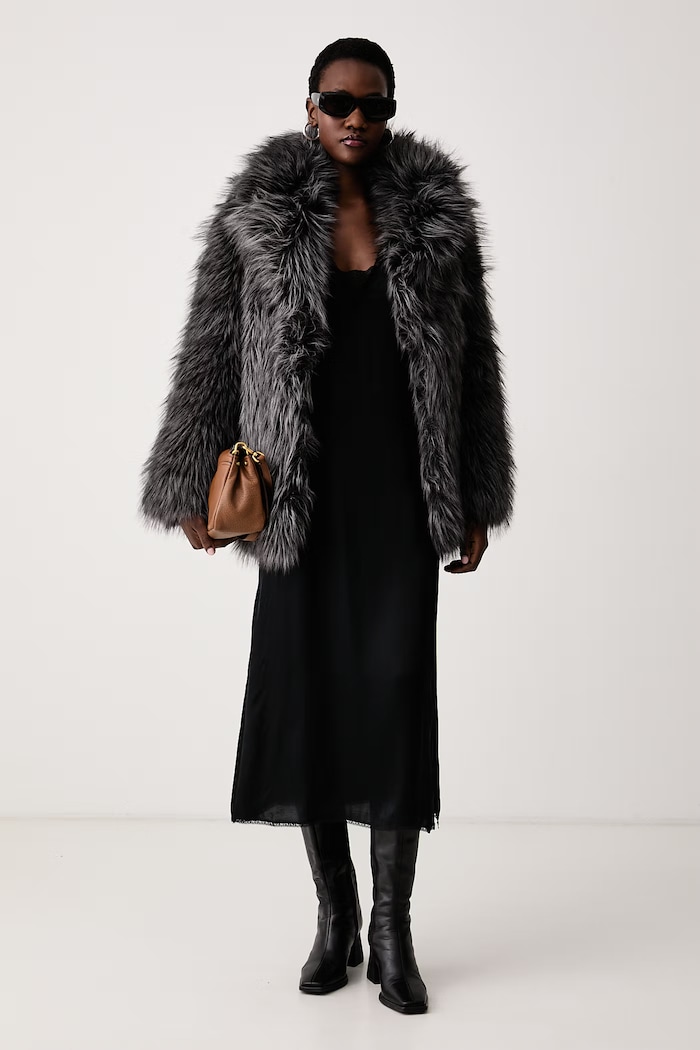 Zadig&Voltaire Kratki kaput za žene FAUNE WWCO01267 siva AW26