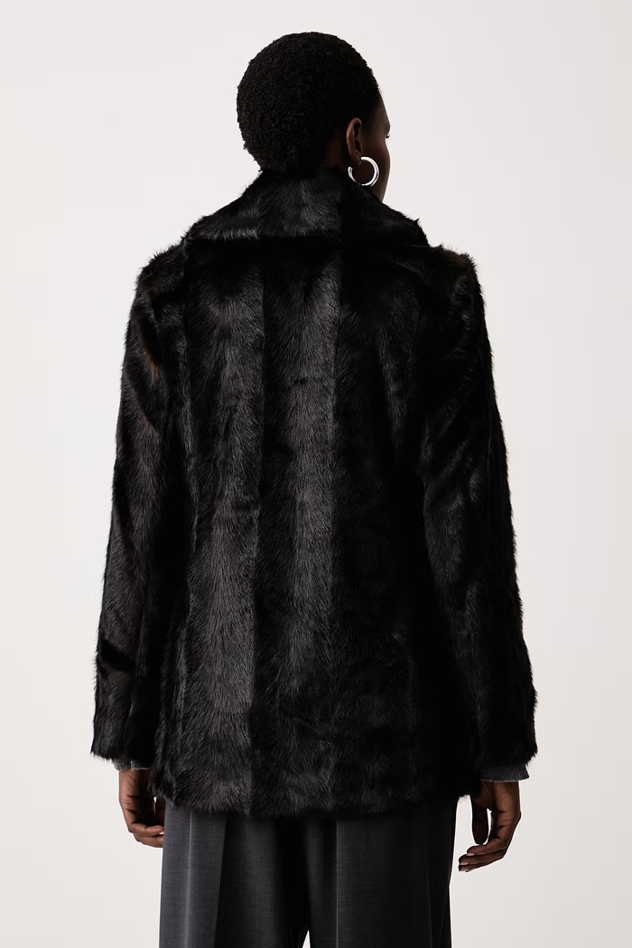 Oblečenie Zadig&Voltaire Kabát z umelej kožušiny dámsky FLEUR WWCO01266 čierna