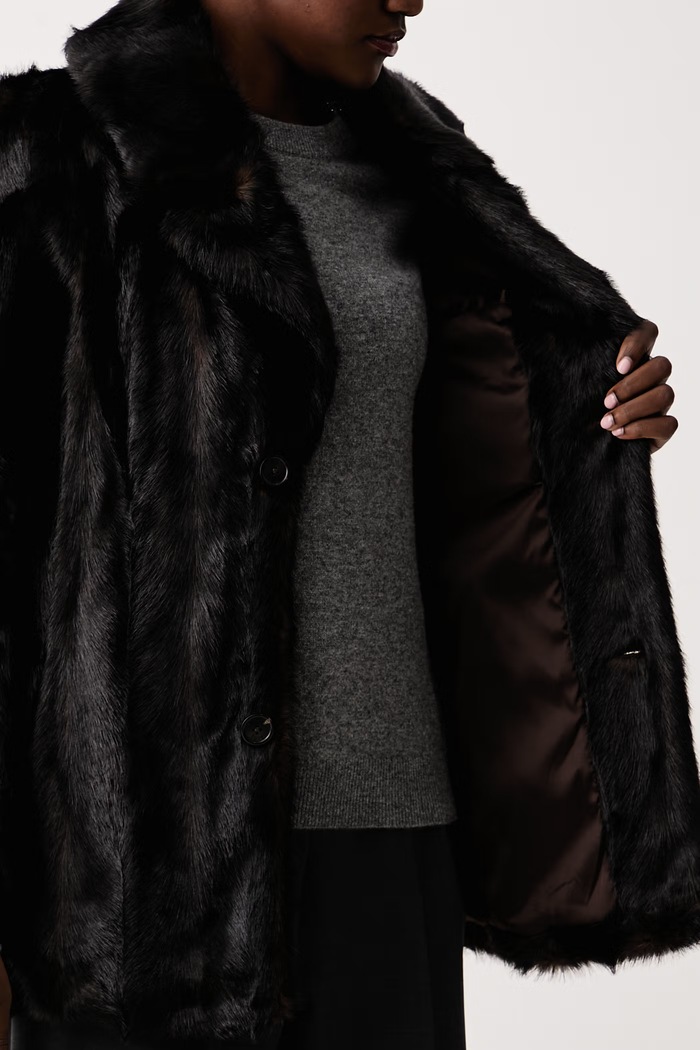 Zadig&Voltaire Kabát z umelej kožušiny dámsky FLEUR WWCO01266