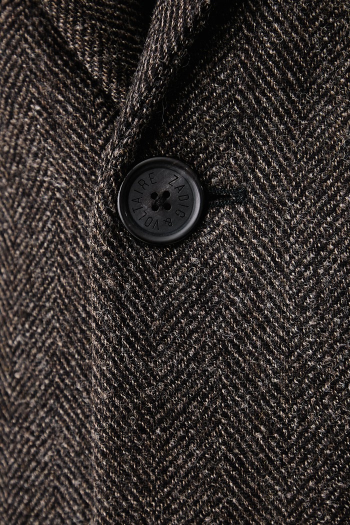 Kaput za žene s vunom MIO Zadig&Voltaire smeđa WWCO01264