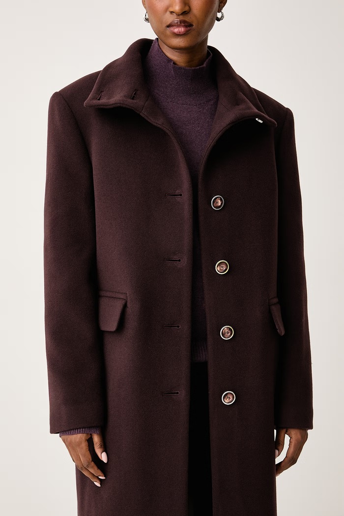 Elegantný kabát dámsky s vlnou Pinko 107521.A3FG burgundské