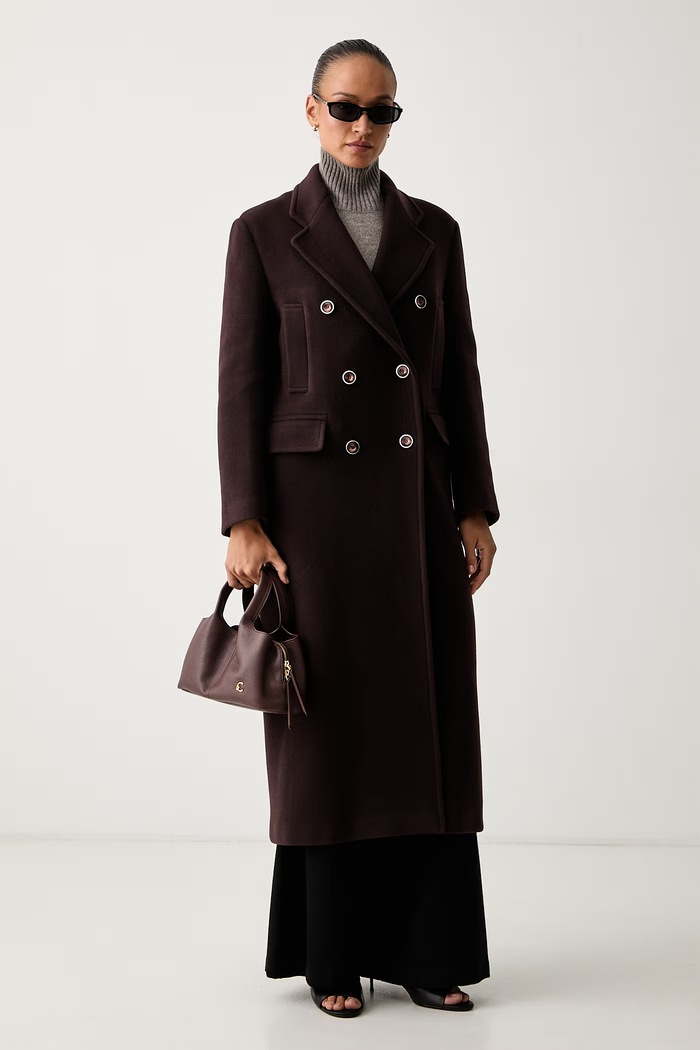 Pinko kaput za žene s vunom 107487.A3FG bordo AW26