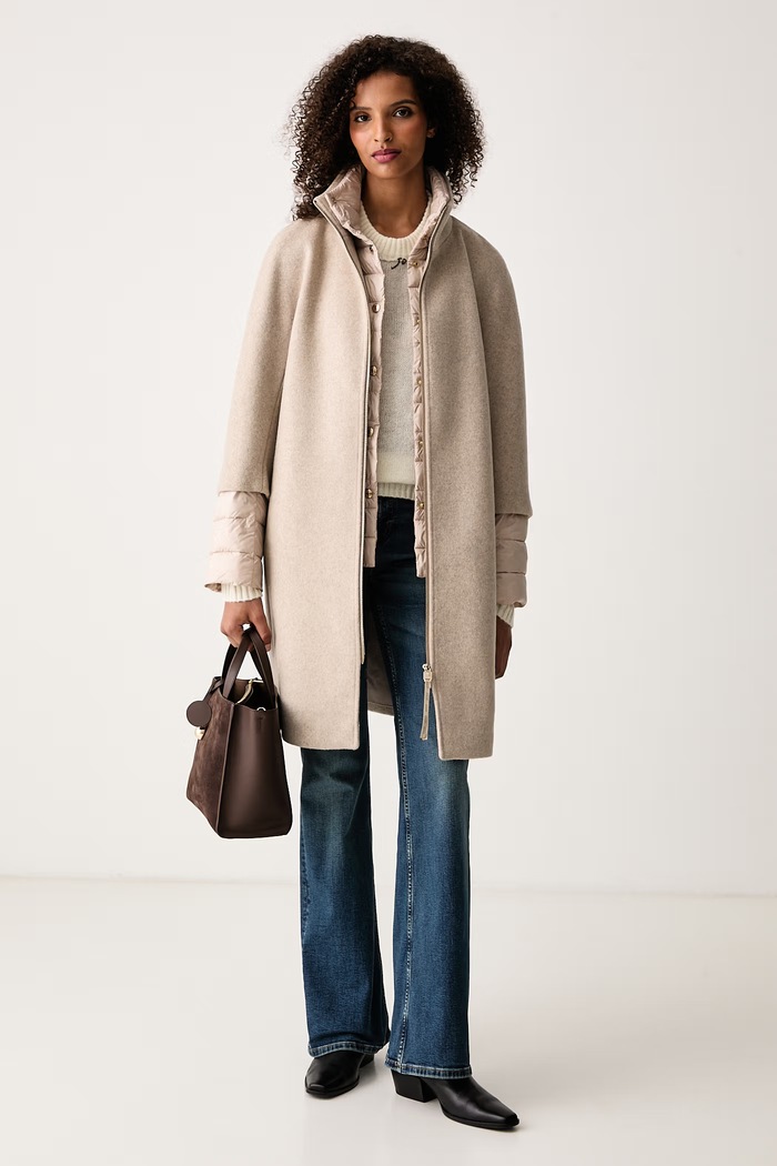 Joop! Płaszcz damski z wełną 30103529 beżowy AW26