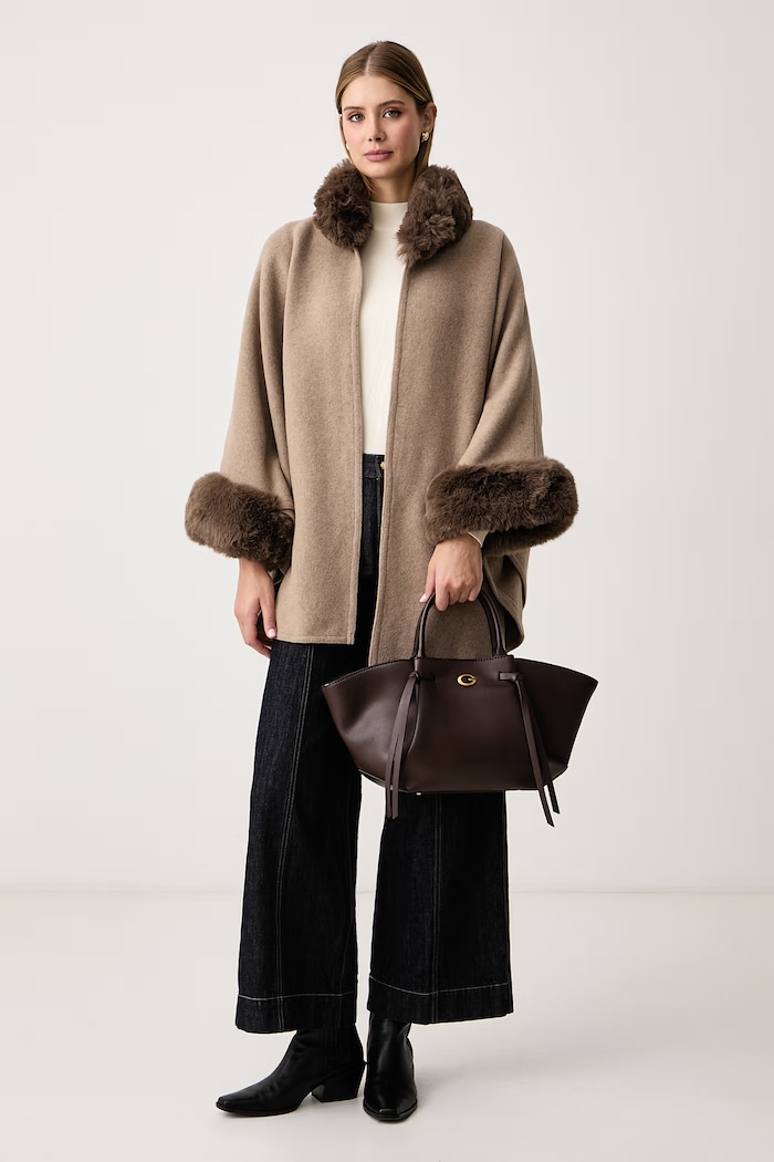 Twinset Poncho damskie 262TO5730 beżowy AW26
