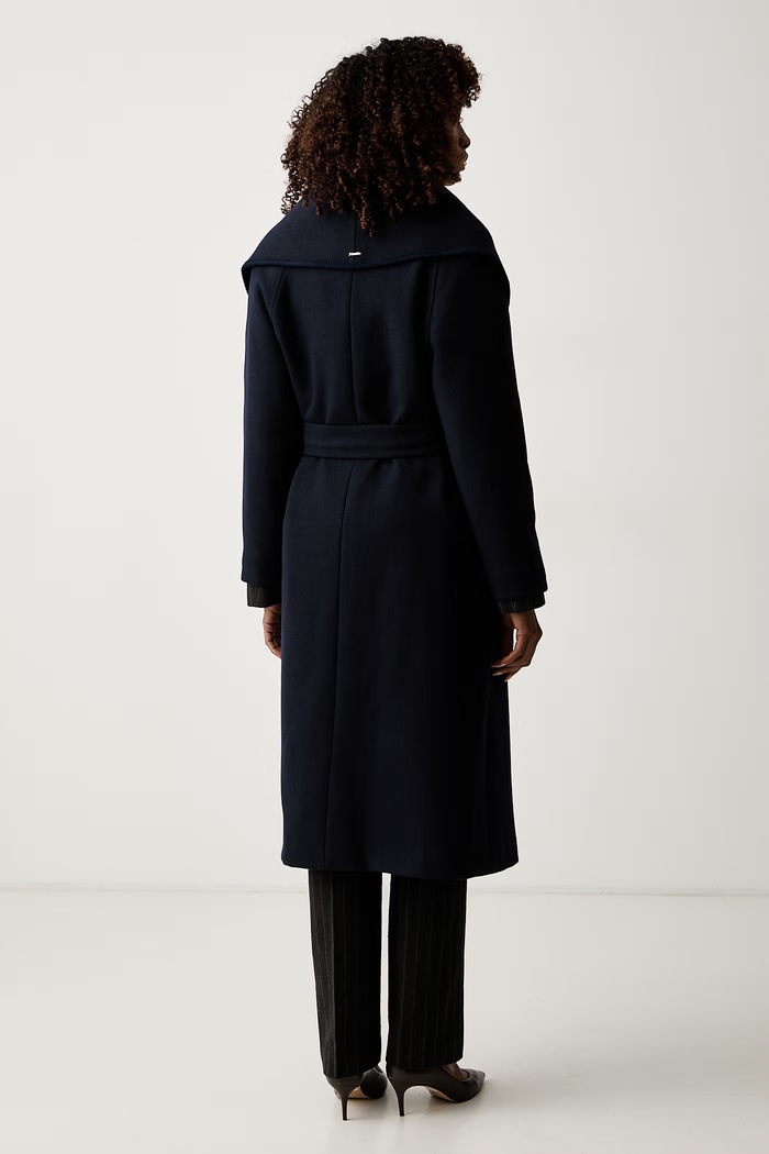 Twinset płaszcz damski z wełną 262TF2041 granatowy AW26