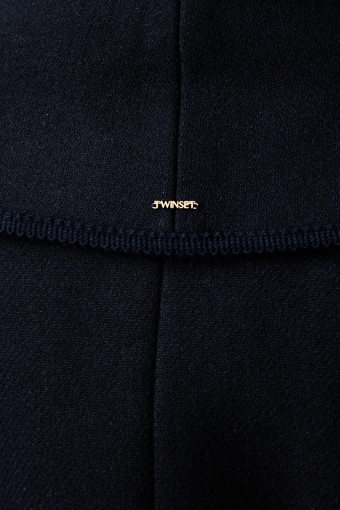 Twinset płaszcz damski z wełną 262TF2041 granatowy