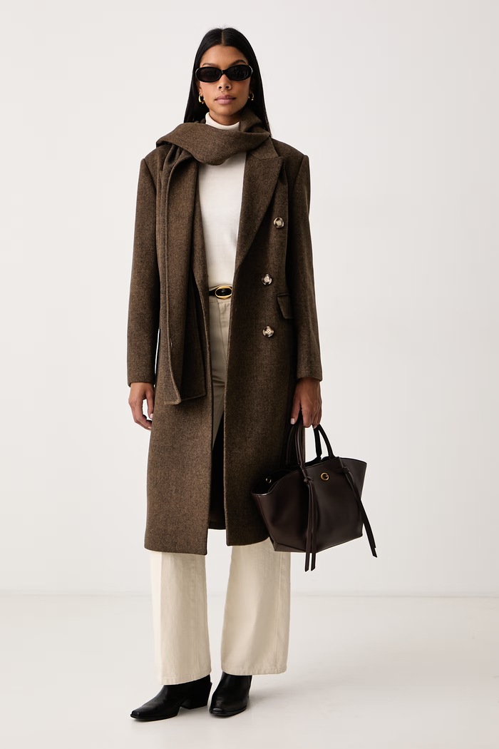 Twinset Plášť dámsky s vlnou 262LI2DBB hnedá AW26
