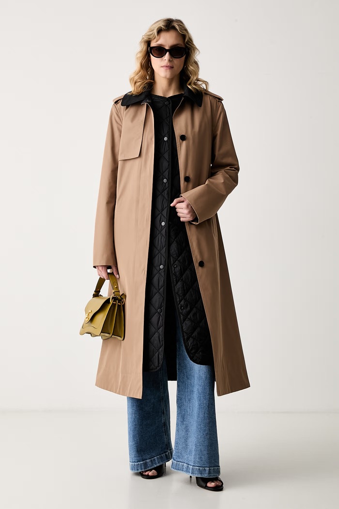 Karl Lagerfeld cappotto da donna con cotone B3W15031 beige AW26