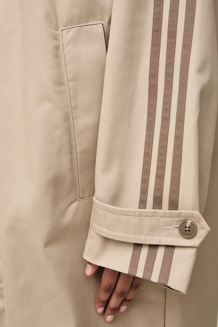 adidas Originals płaszcz damski z bawełną KS7333 beżowy
