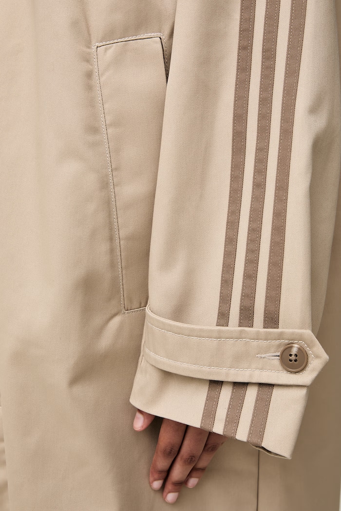 adidas Originals płaszcz damski z bawełną KS7333 beżowy