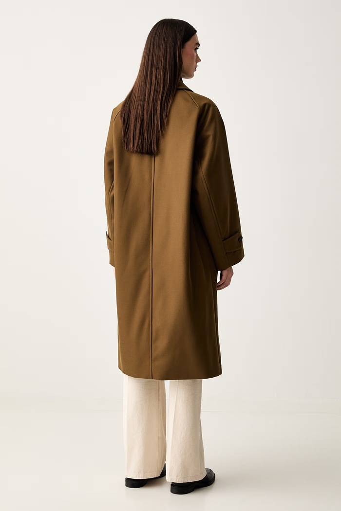 Odzież A.P.C. płaszcz damski z wełną mac colette PSANG.F01573 zielony
