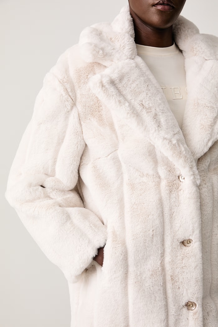 Plašč iz umetnega krzna ženski SOPHY Guess W6BL19.W3752 bež