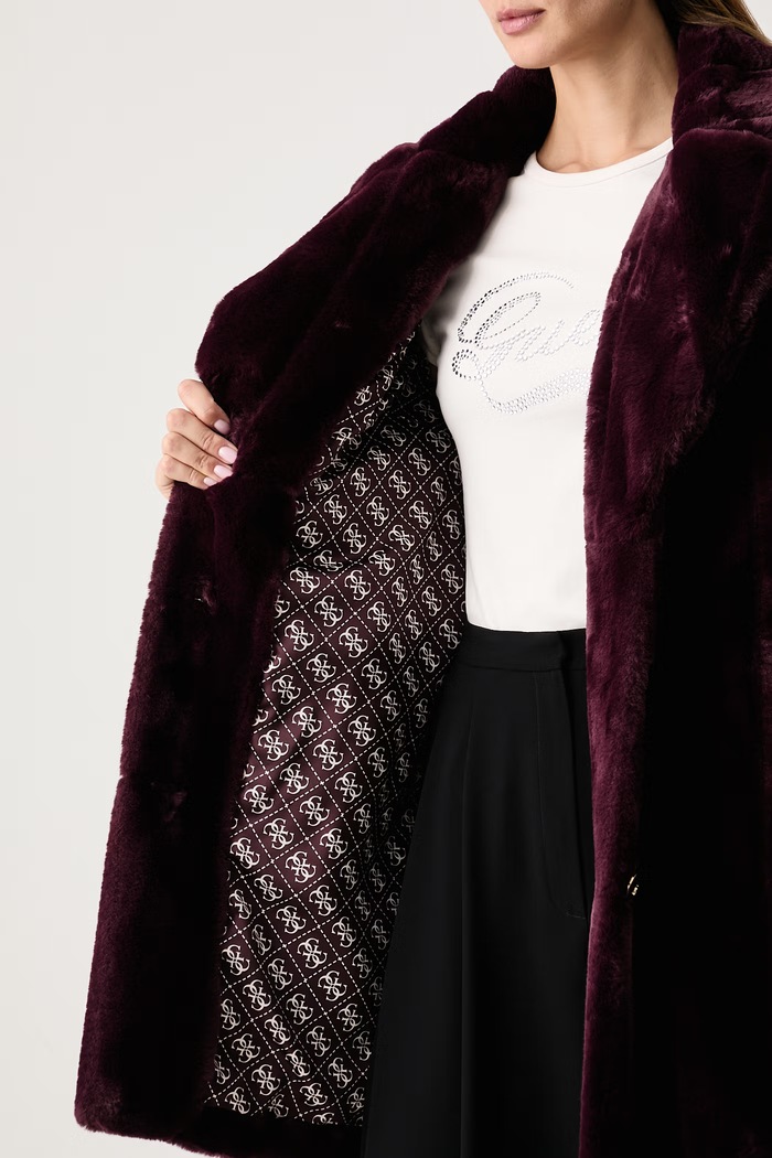 Guess Płaszcz ze sztucznego futra damski SOPHY W6BL19.W3752