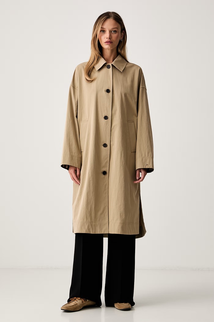 Tommy Hilfiger trenčkot ženski bež WW0WW49842