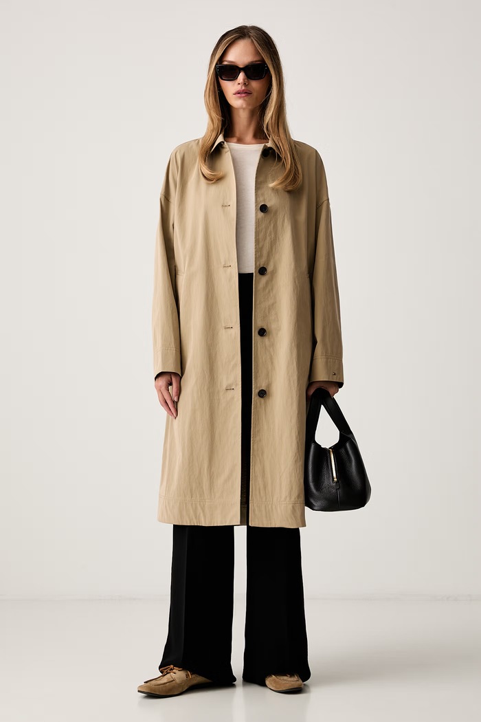 Tommy Hilfiger trenčkot ženski WW0WW49842 bež AW26