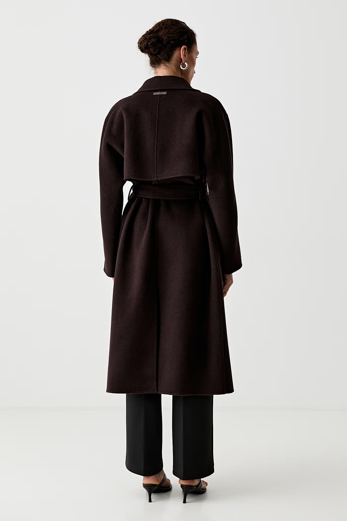Ruházat Calvin Klein női kabát gyapjúval LV044G509G barna