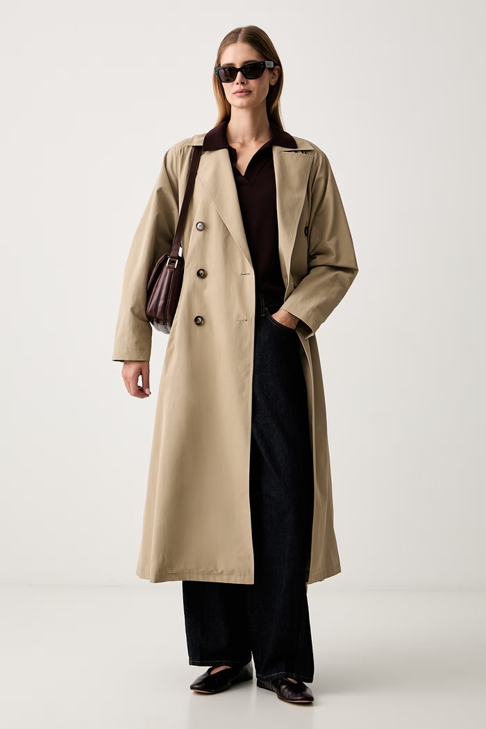 BOSS тренч для женщин с хлопком Calili 50562366 бежевый AW26