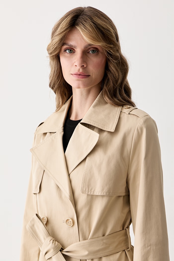 Guess καμπαρντίνα γυναικεία με βαμβάκι JULIANE μπεζ W6YL26.W2915