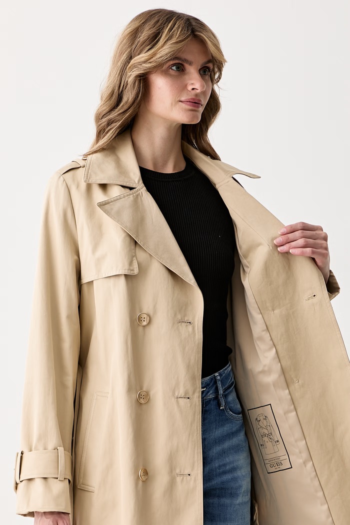 Guess καμπαρντίνα γυναικεία με βαμβάκι JULIANE W6YL26.W2915
