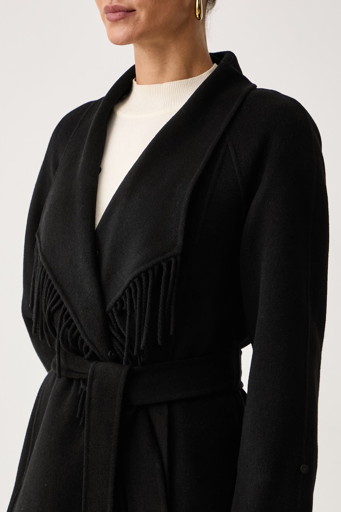 Płaszcz damski z wełną NEW LILIANA Marciano by Guess czarny G6BL04.W4335