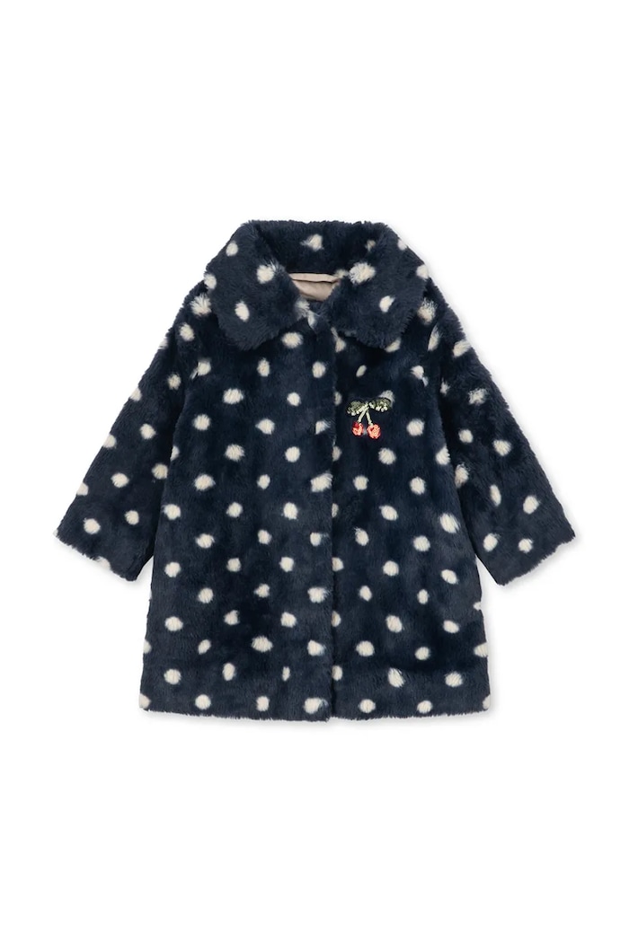 Konges Sløjd Płaszcz ze sztucznego futra dziecięcy FUZZIE COAT GRS KS106477.9BY2 granatowy AW26