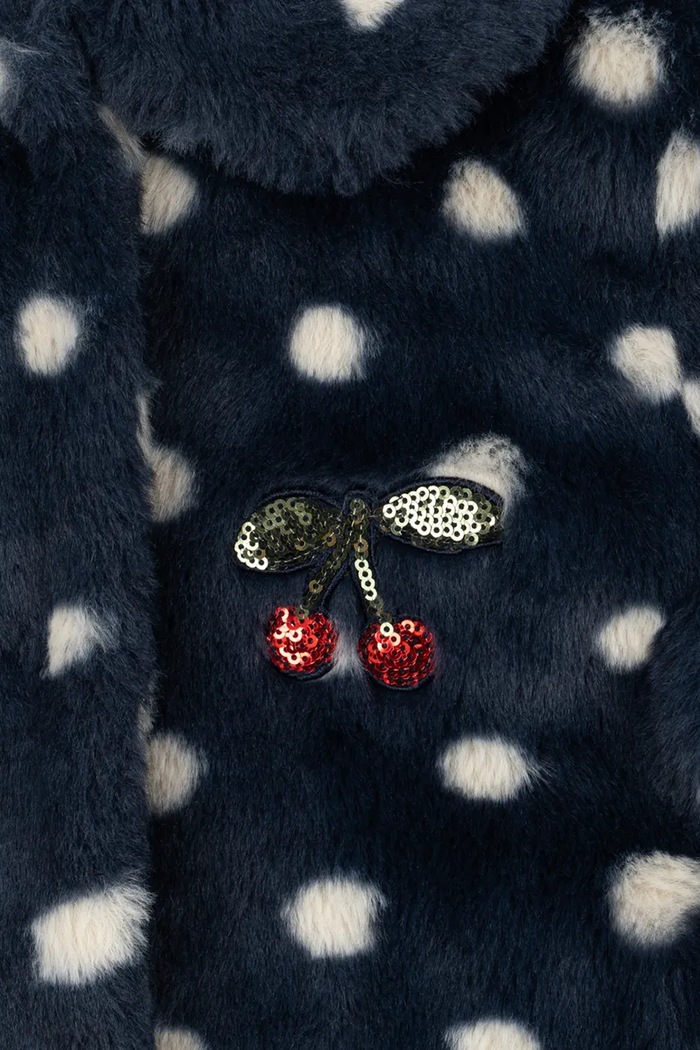 Płaszcz ze sztucznego futra dziecięcy FUZZIE COAT GRS Konges Sløjd KS106477.9BY2 granatowy