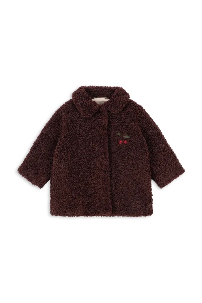 Konges Sløjd Płaszcz ze sztucznego futra dziecięcy CALIN COAT GRS KS106404.9BY2 brązowy AW26