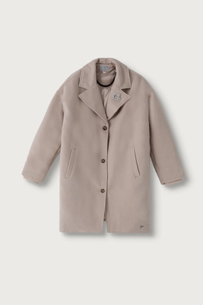 Guess Płaszcz dziecięcy z dodatkiem wełny beżowy J6BL11.W4003.9BY2