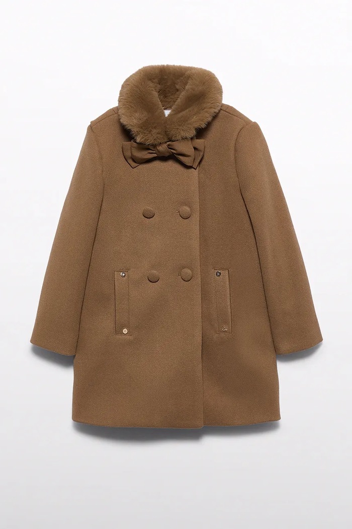 Abel&Lula κομψό παιδικό παλτό 5888.2.Mini.9BY2 καφέ AW26