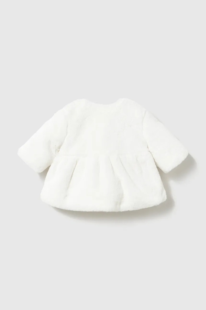 Mayoral Newborn παλτό με συνθετική γούνα βρεφικό 2406.2L.Newborn.9BY2 μπεζ AW26