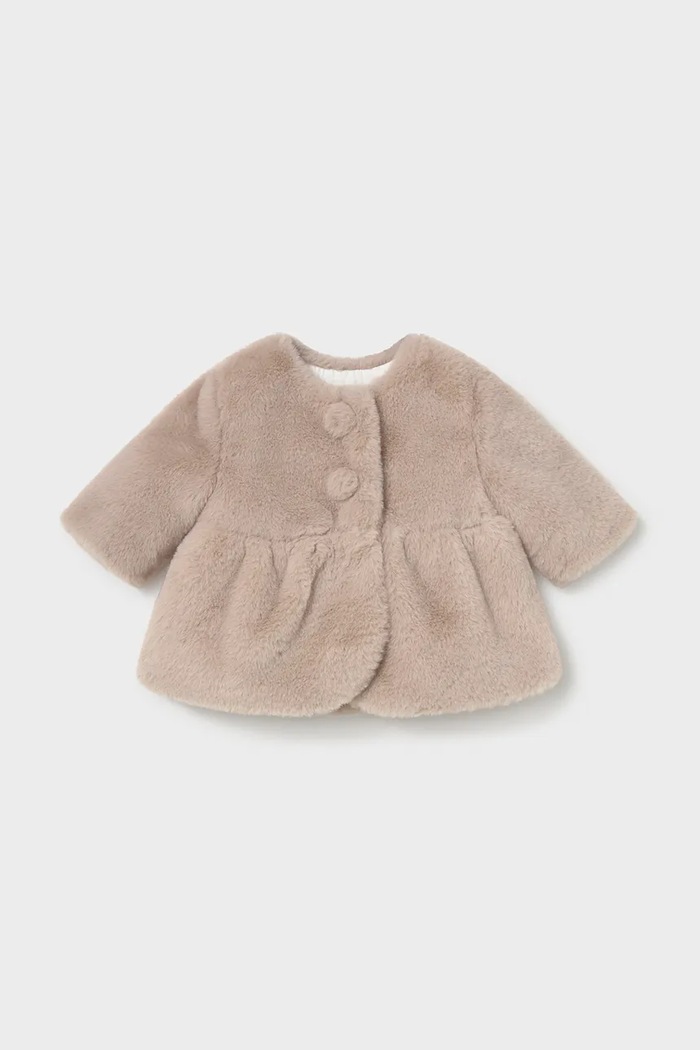 Mayoral Newborn παλτό με συνθετική γούνα βρεφικό 2406.2L.Newborn.9BY2 μπεζ AW26