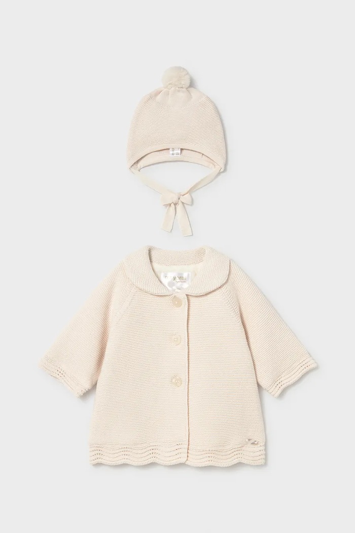 Mayoral Newborn Kaput za bebe s pamukom 2403.2K.Newborn.9BY2 bež AW26