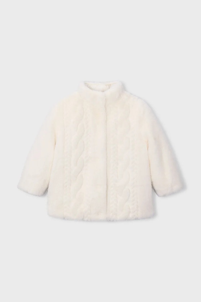 Mayoral пальто из искусственного меха для детей 4415.6L.Mini.9BY2 белый AW26