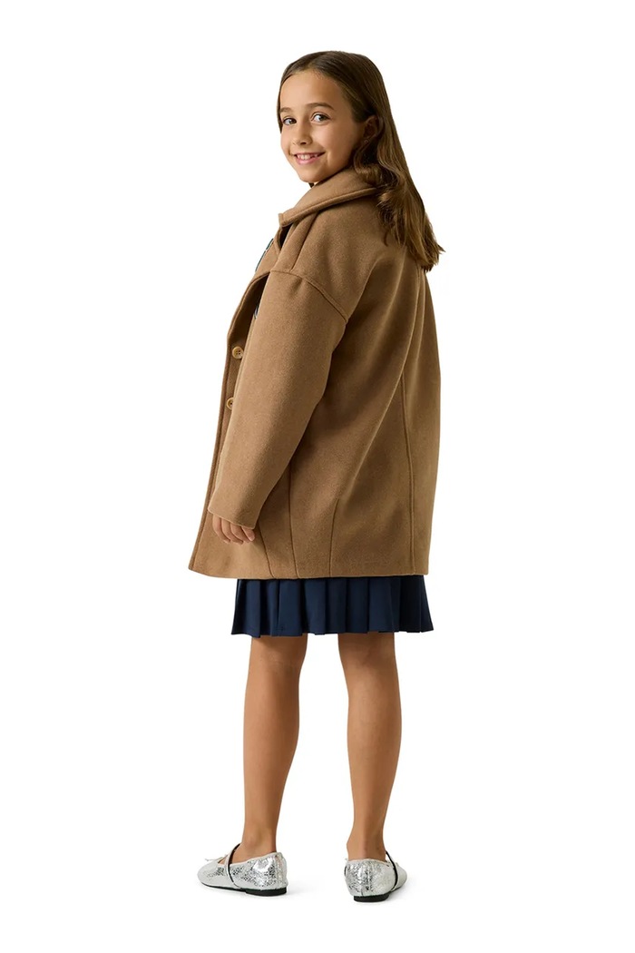 Guess płaszcz dziecięcy z dodatkiem wełny J6YL08.W3044.9BY2 brązowy
