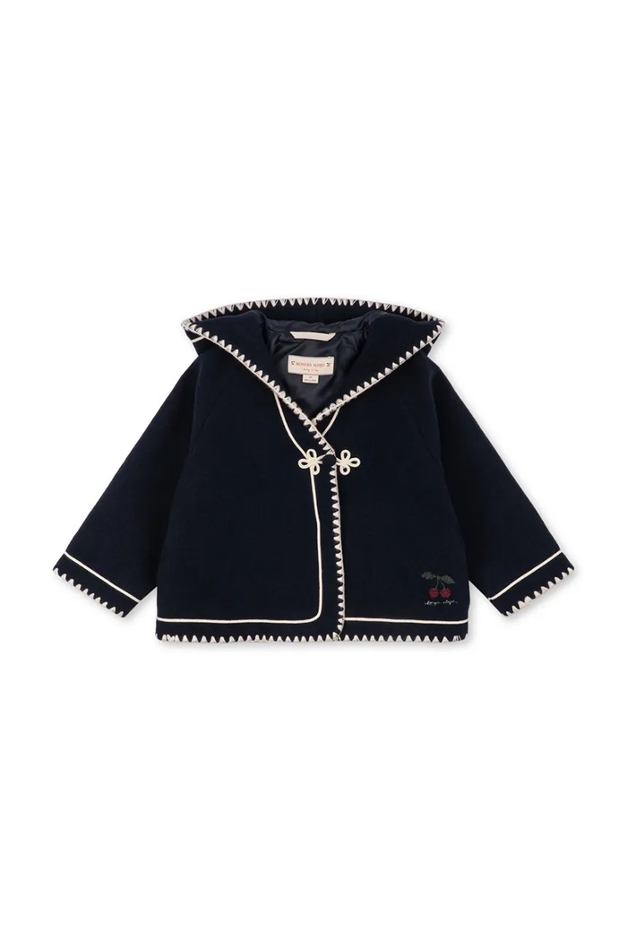 Konges Sløjd Płaszcz dziecięcy z dodatkiem wełny ELMA WOOL COAT KS107400.9BY2 granatowy AW26