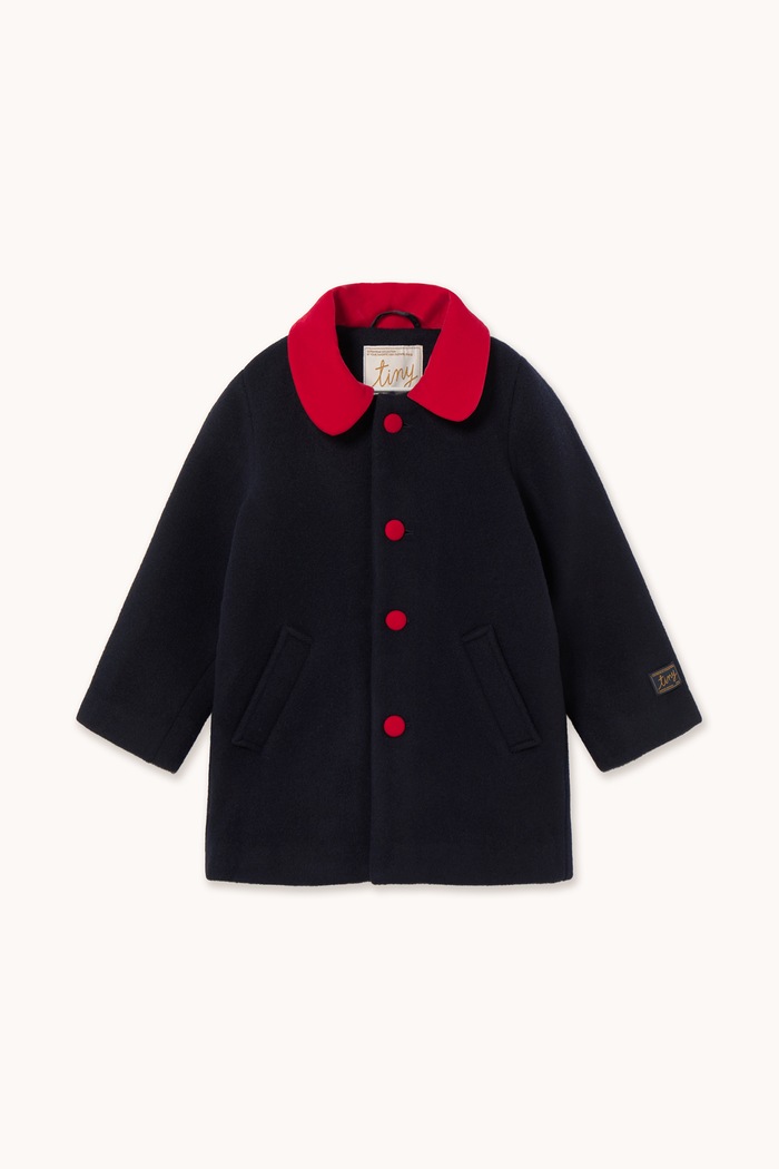 Tinycottons Płaszcz dziecięcy wełniany WOOL COAT AW26.026 czarny AW26