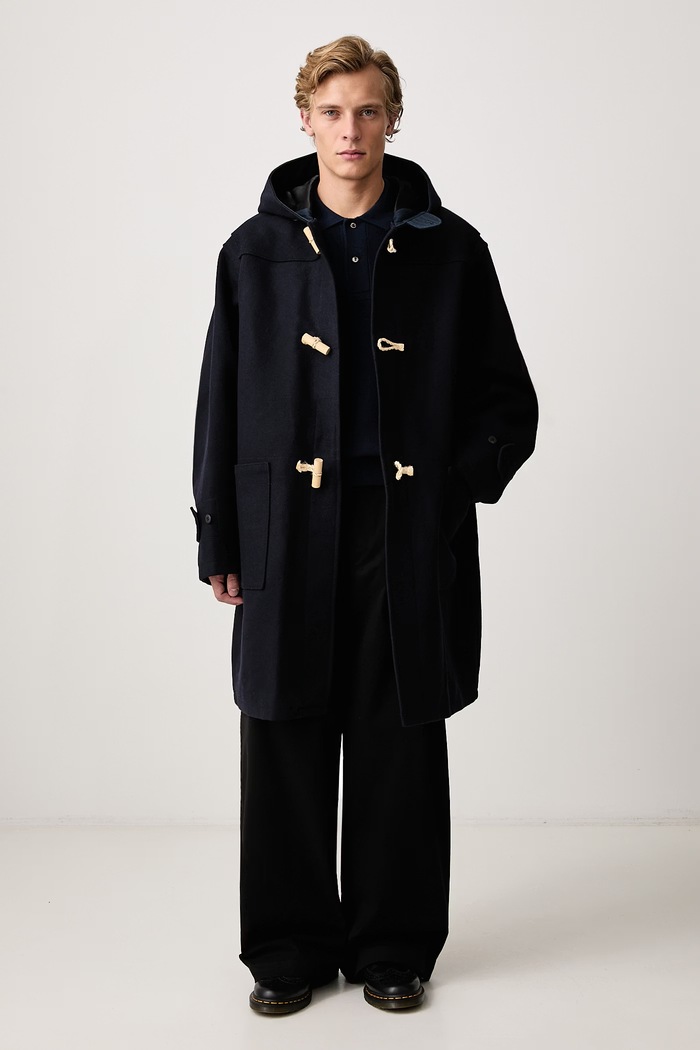 Visvim Płaszcz z wełną męski 125205013014 granatowy AW26