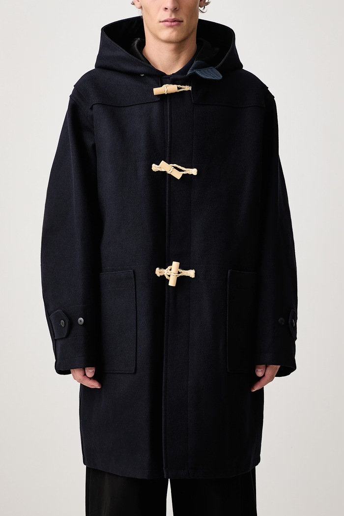 Płaszcz z wełną męski Visvim granatowy 125205013014