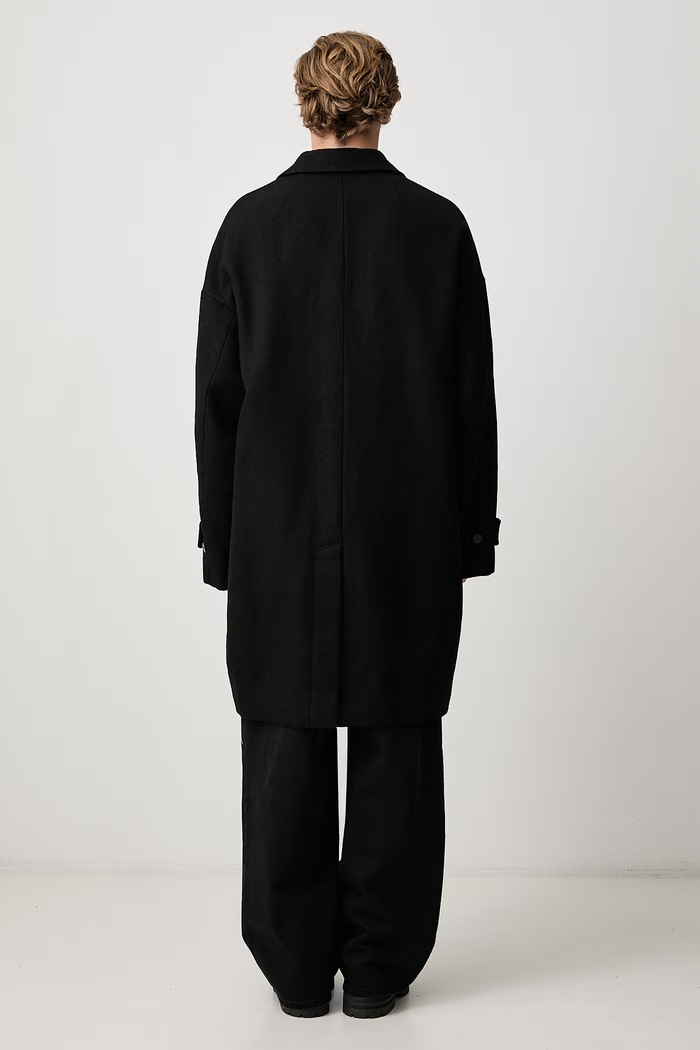 Odzież Visvim Płaszcz z wełną męski 125205013012 czarny