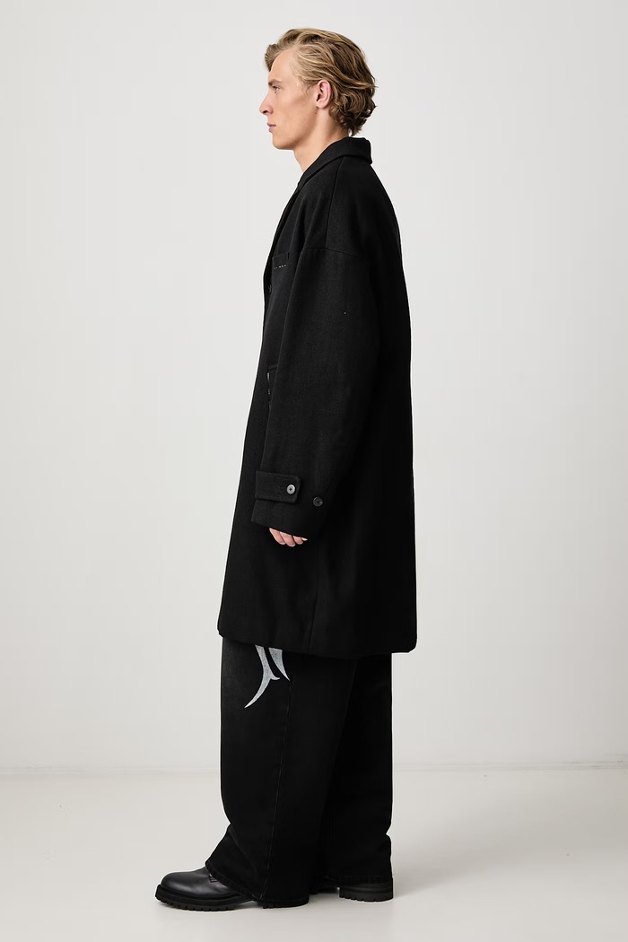 Płaszcz z wełną męski Visvim 125205013012 czarny