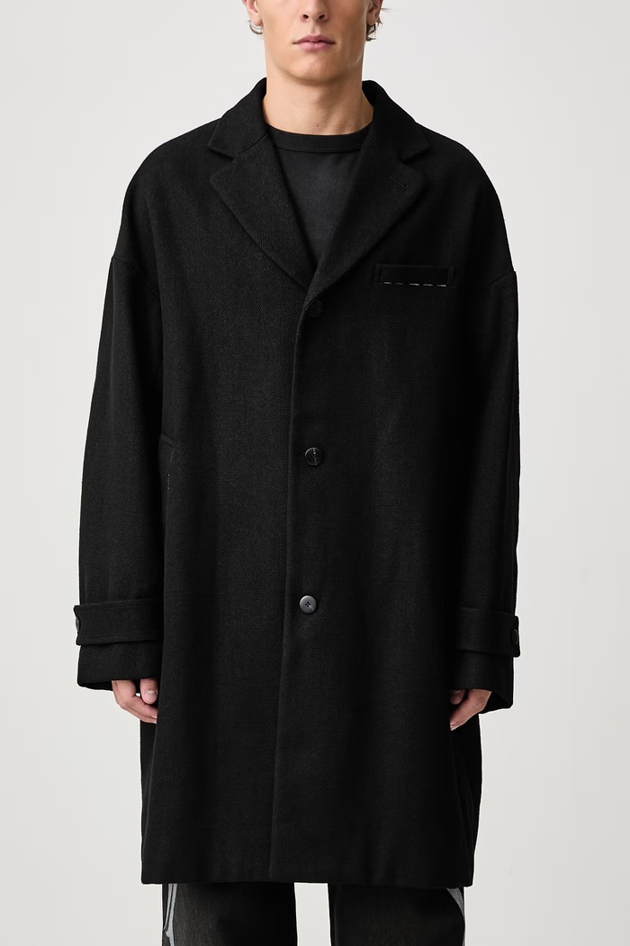 Płaszcz z wełną męski Visvim czarny 125205013012