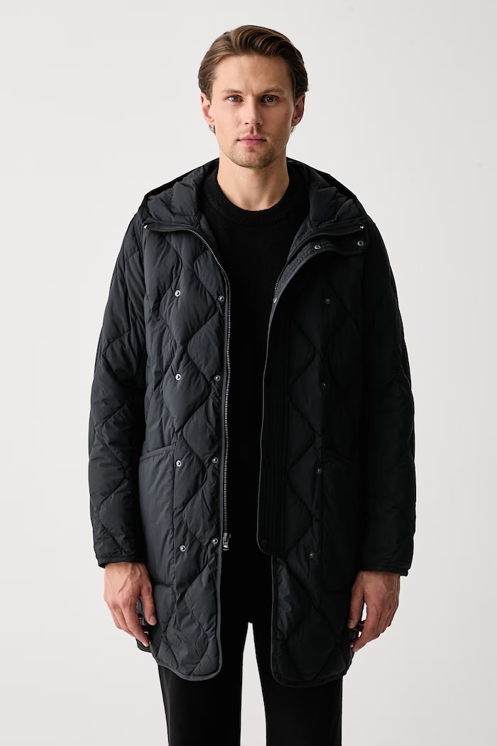 Płaszcz męski z wełną Stockton rag & bone RV6O26F0MWO szary